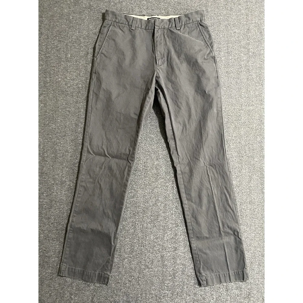Banana Republic Aiden Chino Men Gray Flat Front Straight Leg Pants 33x34